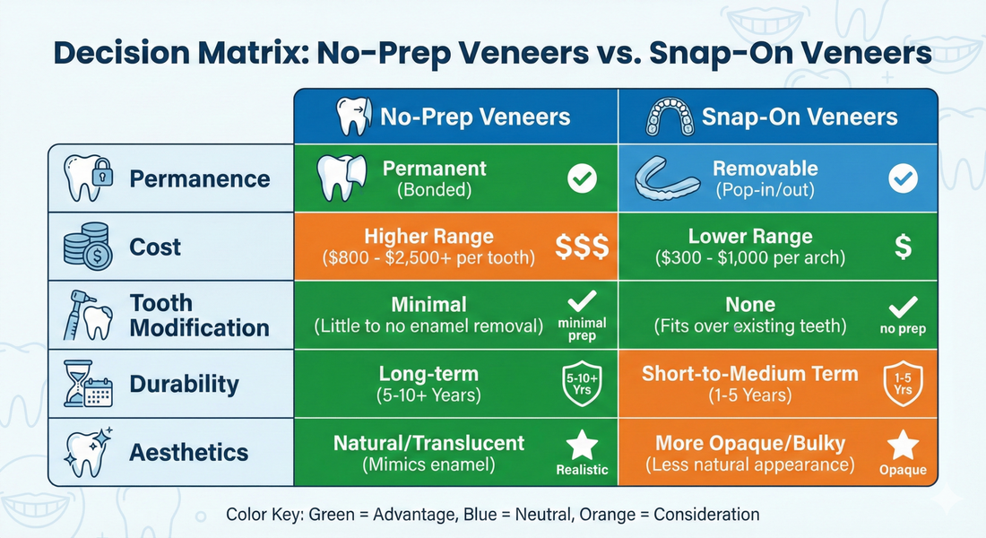 The Minimally Invasive Smile: No-Prep vs. Snap-On Veneers