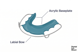 illustration of a Hawley orthodontic retainer