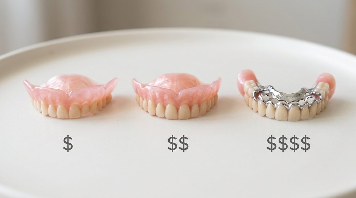 Partial dentures tier comparison chart