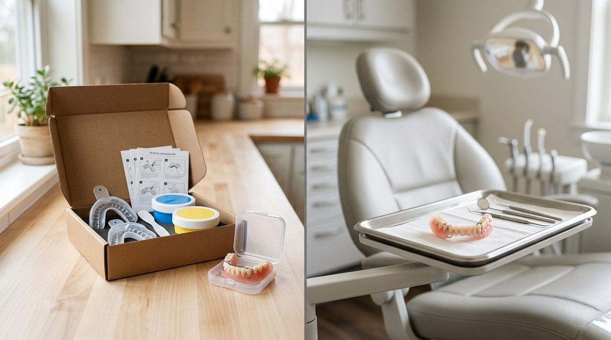 Online vs in-person partial dentures comparison